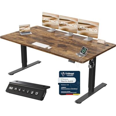 JUMMICO Höhenverstellbarer Schreibtisch mit USB-Ladeanschluss,Schreibtisch Höhenverstellbar Elektrisch 180 x 80 cm, Steh-Sitz Tisch Stehpult Verstellbarer Computertisch,Standing Desk,Braun JUMMICO Höhenverstellbarer Schreibtisch mit USB-Ladeanschluss,Schreibtisch Höhenverstellbar Elektrisch 180 x 80 cm, Steh-Sitz Tisch Stehpult Verstellbarer Computertisch,Standing Desk,Braun