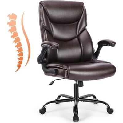 Sweetcrispy Chefsessel PU Leder Bürostuhl Ergonomisch, Schreibtischstuhl mit Armlehnen, Ergonomischer Computerstuhl mit Hoher Rückenlehne, Gaming PC Drehstuhl für Arbeit Ruhe, Dunkel Braun Sweetcrispy Chefsessel PU Leder Bürostuhl Ergonomisch, Schreibtischstuhl mit Armlehnen, Ergonomischer Computerstuhl mit Hoher Rückenlehne, Gaming PC Drehstuhl für Arbeit Ruhe, Dunkel Braun