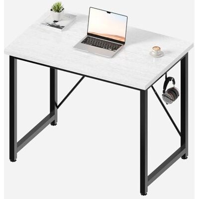 JUMMICO Schreibtisch 80 x 50 x 75 cm, Computertisch mit verstellbaren Füßen, Haken, 60 kg Tragkraft und wasserfester Platte, für Kinderzimmer und kleine Räume, Weiß JUMMICO Schreibtisch 80 x 50 x 75 cm, Computertisch mit verstellbaren Füßen, Haken, 60 kg Tragkraft und wasserfester Platte, für Kinderzimmer und kleine Räume, Weiß