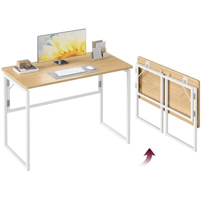 VASAGLE Klapptisch, Kleiner Schreibtisch klappbar, Computertisch, Tischplatte aus einem Stück, abgerundete Ecken, Tisch für Homeoffice, Schlafzimmer, 100 x 50 cm, natureichenfarben LWD152YD01 VASAGLE Klapptisch, Kleiner Schreibtisch klappbar, Computertisch, Tischplatte aus einem Stück, abgerundete Ecken, Tisch für Homeoffice, Schlafzimmer, 100 x 50 cm, natureichenfarben LWD152YD01