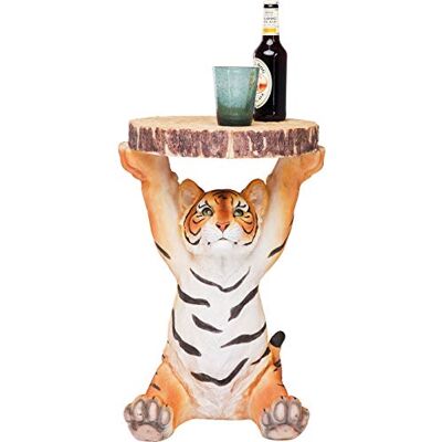 Kare Design Beistelltisch Animal Tiger, Mehfarbig, 35cm Durchmesser, Couchtisch, Ablage, Rund, Tiermotiv Kare Design Beistelltisch Animal Tiger, Mehfarbig, 35cm Durchmesser, Couchtisch, Ablage, Rund, Tiermotiv