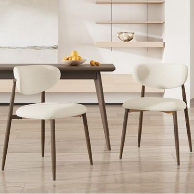 COLAMY Küchenstuhl Esszimmerstühle 2er Set, Moderne Polsterstuhl Essstühle mit Fester Rückenlehne, Stoff Esszimmerstühl mit Metallbeinen für Esszimmer, Küche, Restaurant, Beige COLAMY Küchenstuhl Esszimmerstühle 2er Set, Moderne Polsterstuhl Essstühle mit Fester Rückenlehne, Stoff Esszimmerstühl mit Metallbeinen für Esszimmer, Küche, Restaurant, Beige