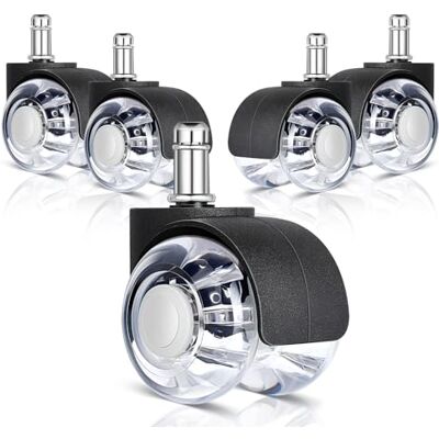 AiQInu 5er Set Bürostuhl Rollen 11mm x 22 mm, 360° Drehbare Rollen für Schreibtischstuhl, Leichtgängige und Leise Hartbodenrollen, Rollen für Bürostühle, Teppich, Parkettböden, Hartböden und Fliesen AiQInu 5er Set Bürostuhl Rollen 11mm x 22 mm, 360° Drehbare Rollen für Schreibtischstuhl, Leichtgängige und Leise Hartbodenrollen, Rollen für Bürostühle, Teppich, Parkettböden, Hartböden und Fliesen