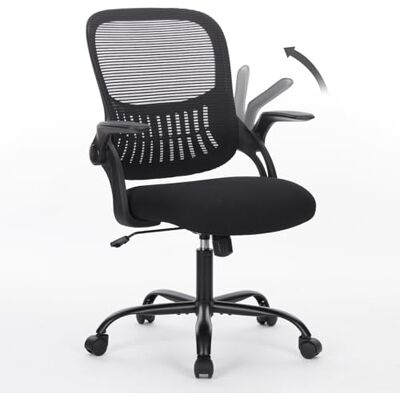 Sweetcrispy Bürostuhl Ergonomisch, Schreibtischstuhl mit Lendenwirbelstütze, Höhenverstellbarkeit Stuhl, Bürostühle mit Armlehne, Office Chair Geeignet für Büro und Schlafzimmer, Schwarz Sweetcrispy Bürostuhl Ergonomisch, Schreibtischstuhl mit Lendenwirbelstütze, Höhenverstellbarkeit Stuhl, Bürostühle mit Armlehne, Office Chair Geeignet für Büro und Schlafzimmer, Schwarz