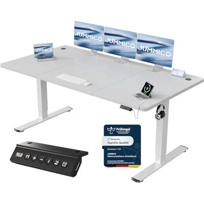 JUMMICO Höhenverstellbarer Schreibtisch mit USB-Ladeanschluss,Schreibtisch Höhenverstellbar Elektrisch 180 x 80 cm, Steh-Sitz Tisch Stehpult Verstellbarer Computertisch,Standing Desk,Grau JUMMICO Höhenverstellbarer Schreibtisch mit USB-Ladeanschluss,Schreibtisch Höhenverstellbar Elektrisch 180 x 80 cm, Steh-Sitz Tisch Stehpult Verstellbarer Computertisch,Standing Desk,Grau