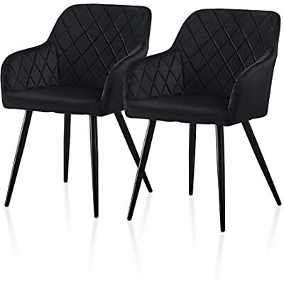 TUKAILAI Esszimmerstühle 2er Set aus Samt, Küchenstuhl Polsterstuhl Wohnzimmerstuhl Sessel mit Armlehnen Rückenlehne Metallbeinen, für Küche Esszimmer Wohnzimmer Lounge,Schwarz TUKAILAI Esszimmerstühle 2er Set aus Samt, Küchenstuhl Polsterstuhl Wohnzimmerstuhl Sessel mit Armlehnen Rückenlehne Metallbeinen, für Küche Esszimmer Wohnzimmer Lounge,Schwarz