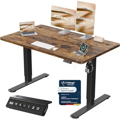 JUMMICO Höhenverstellbarer Schreibtisch mit USB-Ladeanschluss,Schreibtisch Höhenverstellbar Elektrisch 120 x 60 cm, Steh-Sitz Tisch Stehpult Verstellbarer Computertisch,Standing Desk,Braun JUMMICO Höhenverstellbarer Schreibtisch mit USB-Ladeanschluss,Schreibtisch Höhenverstellbar Elektrisch 120 x 60 cm, Steh-Sitz Tisch Stehpult Verstellbarer Computertisch,Standing Desk,Braun