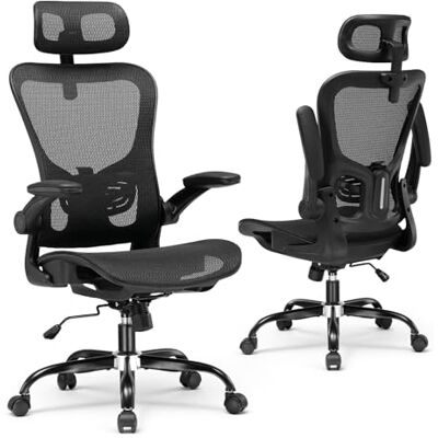 GTPLAYER Bürostuhl Ergonomisch, Schreibtischstuhl mit Verstellbarer Kopfstütze, Armlehnen, Lendenwirbelstütze, Büro Stuhl & Gaming Stuhl Wippfunktion, Chefsessel aus Mesh, 150kg(Tiefschwarz) GTPLAYER Bürostuhl Ergonomisch, Schreibtischstuhl mit Verstellbarer Kopfstütze, Armlehnen, Lendenwirbelstütze, Büro Stuhl & Gaming Stuhl Wippfunktion, Chefsessel aus Mesh, 150kg(Tiefschwarz)