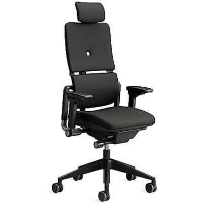 Steelcase Please Ergonomischer Bürodrehstuhl mit höhenverstellbarer Lumbalstütze für Unterstützung den ganzen Tag über, anpassbare Kopfstütze Onyx Schwarz, 66 x 64 x 118 Steelcase Please Ergonomischer Bürodrehstuhl mit höhenverstellbarer Lumbalstütze für Unterstützung den ganzen Tag über, anpassbare Kopfstütze Onyx Schwarz, 66 x 64 x 118