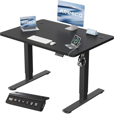 JUMMICO Höhenverstellbarer Schreibtisch mit USB-Ladeanschluss,Schreibtisch Höhenverstellbar Elektrisch 80 x 60 cm, Steh-Sitz Tisch Stehpult Verstellbarer Computertisch,Standing Desk,Schwarz JUMMICO Höhenverstellbarer Schreibtisch mit USB-Ladeanschluss,Schreibtisch Höhenverstellbar Elektrisch 80 x 60 cm, Steh-Sitz Tisch Stehpult Verstellbarer Computertisch,Standing Desk,Schwarz