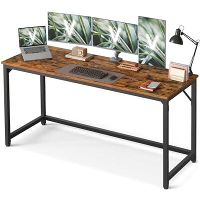VASAGLE Tisch, Computertisch, Bürotisch, 160 x 60 x 76 cm, für Arbeitszimmer, Schlafzimmer, Wohnzimmer, vintagebraun-tintenschwarz LWD121K01 VASAGLE Tisch, Computertisch, Bürotisch, 160 x 60 x 76 cm, für Arbeitszimmer, Schlafzimmer, Wohnzimmer, vintagebraun-tintenschwarz LWD121K01