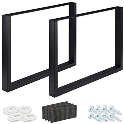 Relaxdays Tischkufen 2er Set, BxH: 100x72 cm, Metall Tischbeine Schreibtisch, Esstisch, Couchtisch, Industrial, schwarz Relaxdays Tischkufen 2er Set, BxH: 100x72 cm, Metall Tischbeine Schreibtisch, Esstisch, Couchtisch, Industrial, schwarz