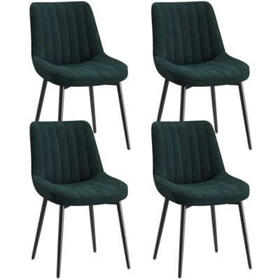 COLAMY Samt Esszimmerstühle 4er Set – Gepolsterte Stühle für Esszimmer & Küche mit Metallbeinen, Dickem Sitzpolster & Rutschfesten Füßen, grün COLAMY Samt Esszimmerstühle 4er Set – Gepolsterte Stühle für Esszimmer & Küche mit Metallbeinen, Dickem Sitzpolster & Rutschfesten Füßen, grün