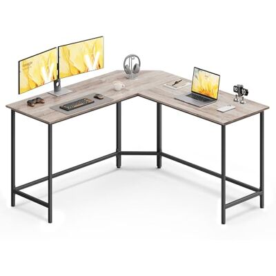 VASAGLE Schreibtisch, L-förmiger Computertisch, 140 x 140 x 76 cm, Eckschreibtisch, platzsparender Bürotisch, Gaming, Homeoffice, einfacher Aufbau, Greige meliert-tintenschwarz LWD073B02V1 VASAGLE Schreibtisch, L-förmiger Computertisch, 140 x 140 x 76 cm, Eckschreibtisch, platzsparender Bürotisch, Gaming, Homeoffice, einfacher Aufbau, Greige meliert-tintenschwarz LWD073B02V1