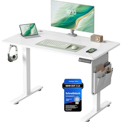 SONGMICS Höhenverstellbarer Schreibtisch elektrisch, 100 x 60 cm, Memory-Funktion mit 4 Höhen, USB-C-Anschluss, wolkenweiß LSD130WZ01 SONGMICS Höhenverstellbarer Schreibtisch elektrisch, 100 x 60 cm, Memory-Funktion mit 4 Höhen, USB-C-Anschluss, wolkenweiß LSD130WZ01