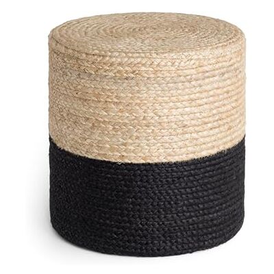 Hanse Home Looma Jute Pouf Natürlicher Sitz-Pouf aus Jute, Zylindrische Form im Boho Look, Hocker, Ottoman, Sitzhocker, Sitzkissen für Wohnzimmer, Esszimmer, Flur Natur Gold Schwarz, 40x40x40 Hanse Home Looma Jute Pouf Natürlicher Sitz-Pouf aus Jute, Zylindrische Form im Boho Look, Hocker, Ottoman, Sitzhocker, Sitzkissen für Wohnzimmer, Esszimmer, Flur Natur Gold Schwarz, 40x40x40