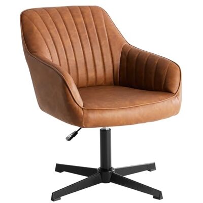 Sweetcrispy Esszimmerstühle, Küchenstuhl Drehbar & Höhenverstellbar Leder Sessel Esstisch mit Armlehne, 360° Drehstuhl Esszimmer in Braun, 1 Stück Sweetcrispy Esszimmerstühle, Küchenstuhl Drehbar & Höhenverstellbar Leder Sessel Esstisch mit Armlehne, 360° Drehstuhl Esszimmer in Braun, 1 Stück