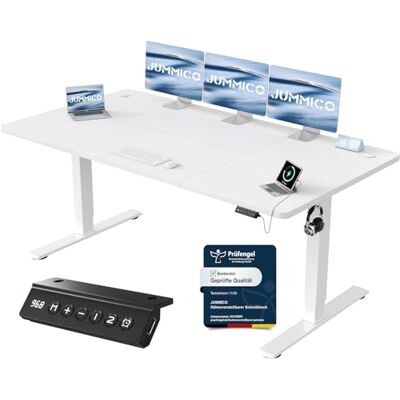 JUMMICO Höhenverstellbarer Schreibtisch mit USB-Ladeanschluss,Schreibtisch Höhenverstellbar Elektrisch 180 x 80 cm, Steh-Sitz Tisch Stehpult Verstellbarer Computertisch,Standing Desk,Weiß JUMMICO Höhenverstellbarer Schreibtisch mit USB-Ladeanschluss,Schreibtisch Höhenverstellbar Elektrisch 180 x 80 cm, Steh-Sitz Tisch Stehpult Verstellbarer Computertisch,Standing Desk,Weiß