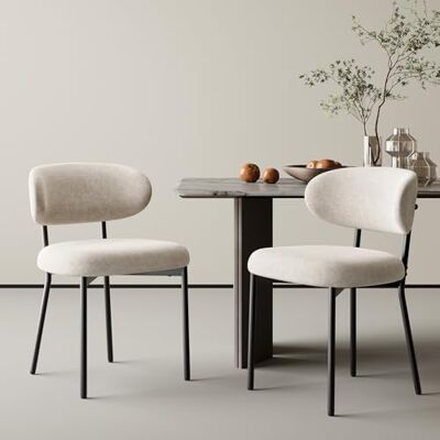 MALOL 2er Set gepolsterte Esszimmerstühle – Moderner Stoff, Gebogene Rückenlehne, gepolsterter Sitz, stabile Metallbeine – Design-Stühle für Küche, Esszimmer, Wohnzimmer – Kamel MALOL 2er Set gepolsterte Esszimmerstühle – Moderner Stoff, Gebogene Rückenlehne, gepolsterter Sitz, stabile Metallbeine – Design-Stühle für Küche, Esszimmer, Wohnzimmer – Kamel