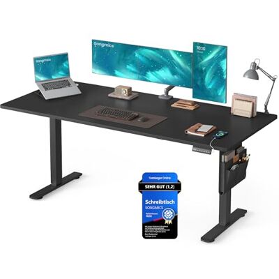 SONGMICS Höhenverstellbarer Schreibtisch elektrisch, 180 x 80 cm, Memory-Funktion mit 4 Höhen, USB-C-Anschluss, tintenschwarz LSD138BZ01 SONGMICS Höhenverstellbarer Schreibtisch elektrisch, 180 x 80 cm, Memory-Funktion mit 4 Höhen, USB-C-Anschluss, tintenschwarz LSD138BZ01