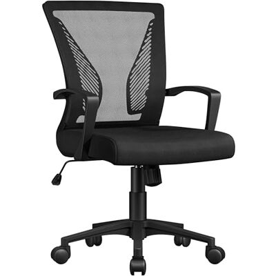 Yaheetech Bürostuhl Ergonomisch, Schreibtischstuhl mit Netzbespannung, Arbeitsstuhl mit Armlehnen, Chefsessel aus Mesh, höhenverstellbarer Computerstuhl 136 kg, atmungsaktiv, Wippfunktion Schwarz Yaheetech Bürostuhl Ergonomisch, Schreibtischstuhl mit Netzbespannung, Arbeitsstuhl mit Armlehnen, Chefsessel aus Mesh, höhenverstellbarer Computerstuhl 136 kg, atmungsaktiv, Wippfunktion Schwarz
