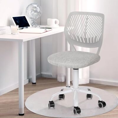 FurnitureR Kinder Schreibtischstuhl, höhenverstellbarer Drehstuhl mit kleinem Loch Rückenlehne Design, geeignet für Kinderzimmer oder Arbeitszimmer, Molandi Grau FurnitureR Kinder Schreibtischstuhl, höhenverstellbarer Drehstuhl mit kleinem Loch Rückenlehne Design, geeignet für Kinderzimmer oder Arbeitszimmer, Molandi Grau