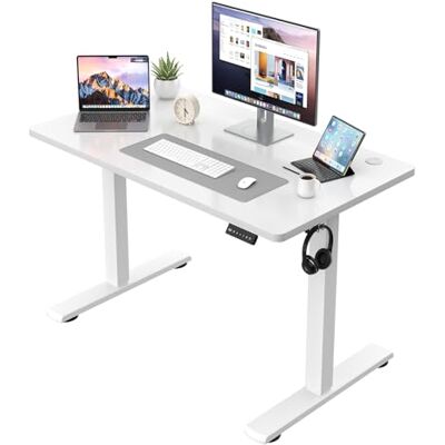 JUMMICO Elektrischer Höhenverstellbarer Schreibtisch Steh-Sitz Tisch mit Memory-Funktion & Kompletter Tischplatte, Computertisch für Büro & Zuhause 80 x 53 cm Weiß JUMMICO Elektrischer Höhenverstellbarer Schreibtisch Steh-Sitz Tisch mit Memory-Funktion & Kompletter Tischplatte, Computertisch für Büro & Zuhause 80 x 53 cm Weiß