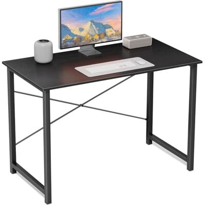 Sweetcrispy Schreibtisch, Kleiner Tisch 101.6 x 50 x 75.4cm (40in), Computertisch Metallgestell, Bürotisch für Arbeitszimmer, Schlafzimmer, Wohnzimmer, Study Table Desk, Schwarz Sweetcrispy Schreibtisch, Kleiner Tisch 101.6 x 50 x 75.4cm (40in), Computertisch Metallgestell, Bürotisch für Arbeitszimmer, Schlafzimmer, Wohnzimmer, Study Table Desk, Schwarz