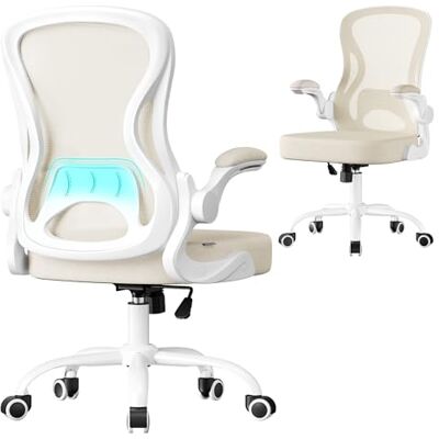 SONGMICS Bürostuhl ergonomisch, Drehstuhl mit Netzgewebe, Schreibtischstuhl mit Lendenstütze, Wippfunktion, klappbare Armlehnen, für Arbeitszimmer, Schlafzimmer, cappuccinobeige-wolkenweiß OBN042LH02 SONGMICS Bürostuhl ergonomisch, Drehstuhl mit Netzgewebe, Schreibtischstuhl mit Lendenstütze, Wippfunktion, klappbare Armlehnen, für Arbeitszimmer, Schlafzimmer, cappuccinobeige-wolkenweiß OBN042LH02