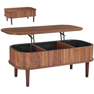 VEVOR Couchtisch Höhenverstellbar 1000x480x405-545 mm, Wohnzimmertisch mit Stauraum, Ausziehbarer Kaffeetisch im Mid-Century-Stil aus MDF, Hubtischplatte für Zuhause & Büro, Walnussfarbe VEVOR Couchtisch Höhenverstellbar 1000x480x405-545 mm, Wohnzimmertisch mit Stauraum, Ausziehbarer Kaffeetisch im Mid-Century-Stil aus MDF, Hubtischplatte für Zuhause & Büro, Walnussfarbe