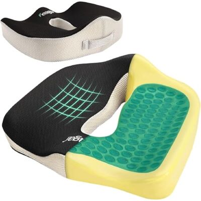 Feagar Gel Sitzkissen, Orthopädisches Sitzkissen aus Memory Foam, Ergonomisches Sitzkissen mit Gel für Bürostuhl Auto Rollstuhl, Steißbeinkissen Stuhlkissen Sitzkissen Outdoor Zuhause Feagar Gel Sitzkissen, Orthopädisches Sitzkissen aus Memory Foam, Ergonomisches Sitzkissen mit Gel für Bürostuhl Auto Rollstuhl, Steißbeinkissen Stuhlkissen Sitzkissen Outdoor Zuhause