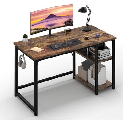 JUMMICO JUMMCIO Tisch 120 x 50 x 75cm, Schreibtisch mit Stauraum, Computertisch, Bürotisch für Home Office, Arbeitszimmer, Schlafzimmer, Wohnzimmer, rechts- & linksmontierbar, Rustikales Braun JUMMICO JUMMCIO Tisch 120 x 50 x 75cm, Schreibtisch mit Stauraum, Computertisch, Bürotisch für Home Office, Arbeitszimmer, Schlafzimmer, Wohnzimmer, rechts- & linksmontierbar, Rustikales Braun