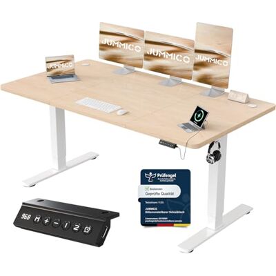 JUMMICO Höhenverstellbarer Schreibtisch mit USB-Ladeanschluss,Schreibtisch Höhenverstellbar Elektrisch 160 x 70 cm, Steh-Sitz Tisch Stehpult Verstellbarer Computertisch,Standing Desk,Beige JUMMICO Höhenverstellbarer Schreibtisch mit USB-Ladeanschluss,Schreibtisch Höhenverstellbar Elektrisch 160 x 70 cm, Steh-Sitz Tisch Stehpult Verstellbarer Computertisch,Standing Desk,Beige