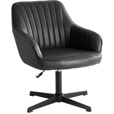 Sweetcrispy Esszimmerstühle, Küchenstuhl Drehbar & Höhenverstellbar Leder Sessel Esstisch mit Armlehne, 360° Drehstuhl Esszimmer in Schwarz, 1 Stück Sweetcrispy Esszimmerstühle, Küchenstuhl Drehbar & Höhenverstellbar Leder Sessel Esstisch mit Armlehne, 360° Drehstuhl Esszimmer in Schwarz, 1 Stück