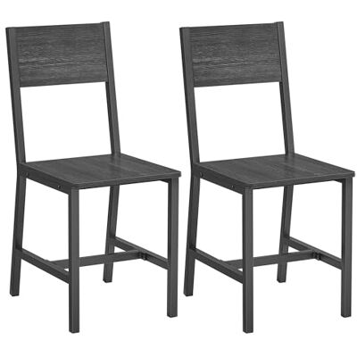 VASAGLE Esszimmerstühle, Küchenstühle, 2er Set, Metallrahmen, für Esszimmer, Wohnzimmer, Küche, anthrazitgrau-tintenschwarz LDC092B04 VASAGLE Esszimmerstühle, Küchenstühle, 2er Set, Metallrahmen, für Esszimmer, Wohnzimmer, Küche, anthrazitgrau-tintenschwarz LDC092B04