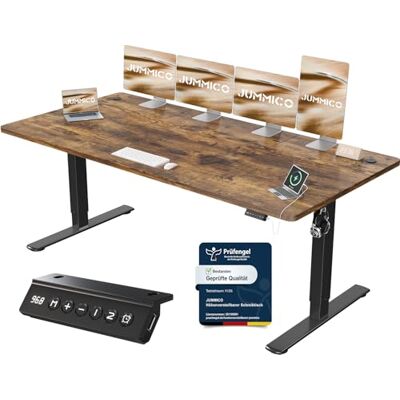 JUMMICO Höhenverstellbarer Schreibtisch mit USB-Ladeanschluss,Schreibtisch Höhenverstellbar Elektrisch 200 x 80 cm, Steh-Sitz Tisch Stehpult Verstellbarer Computertisch,Standing Desk,Braun JUMMICO Höhenverstellbarer Schreibtisch mit USB-Ladeanschluss,Schreibtisch Höhenverstellbar Elektrisch 200 x 80 cm, Steh-Sitz Tisch Stehpult Verstellbarer Computertisch,Standing Desk,Braun