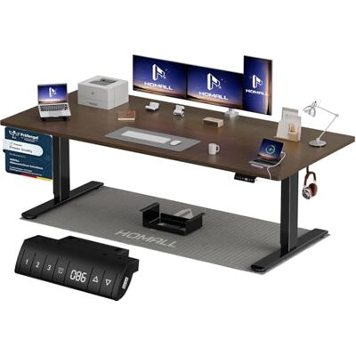 Homall Höhenverstellbarer Schreibtisch 200x80cm mit USB-A Ladeanschluss, Elektrischer Schreibtisch mit Kabel Management Tray, Standing Desk mit 3 Memory Funktion, Computertisch Nussbaum Homall Höhenverstellbarer Schreibtisch 200x80cm mit USB-A Ladeanschluss, Elektrischer Schreibtisch mit Kabel Management Tray, Standing Desk mit 3 Memory Funktion, Computertisch Nussbaum
