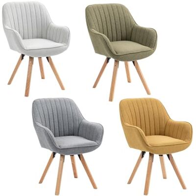MEUBLE COSY Esszimmerstühle Drehbar 4er Set Küchenstuhl Polsterstuhl Drehstuhl mit Armlehne Sessel Schminkstuhl aus Stoff Massivholzbeine für Esszimmer Wohnzimmer Arbeitszimmer, Bunt MEUBLE COSY Esszimmerstühle Drehbar 4er Set Küchenstuhl Polsterstuhl Drehstuhl mit Armlehne Sessel Schminkstuhl aus Stoff Massivholzbeine für Esszimmer Wohnzimmer Arbeitszimmer, Bunt