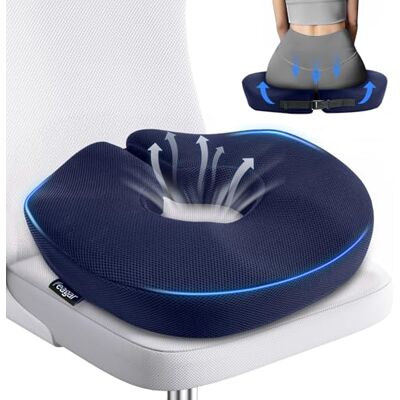 Feagar Sitzkissen Verstellbarer Orthopädischer Sitzring, Hämorrhoiden Sitzkissen für Bürostühle, Autositze, Stühle zu Hause, Entlastet langes Sitzen, Dunkelblau Feagar Sitzkissen Verstellbarer Orthopädischer Sitzring, Hämorrhoiden Sitzkissen für Bürostühle, Autositze, Stühle zu Hause, Entlastet langes Sitzen, Dunkelblau
