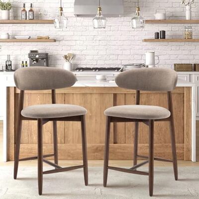 COLAMY Barhocker 2er Set, Bar Hocker mit Lehne, Küchenstühle mit Rückenlehne, Barstuhle mit Holzbeinen für Küche, Bar, Esszimmer, Büro, Kamel COLAMY Barhocker 2er Set, Bar Hocker mit Lehne, Küchenstühle mit Rückenlehne, Barstuhle mit Holzbeinen für Küche, Bar, Esszimmer, Büro, Kamel