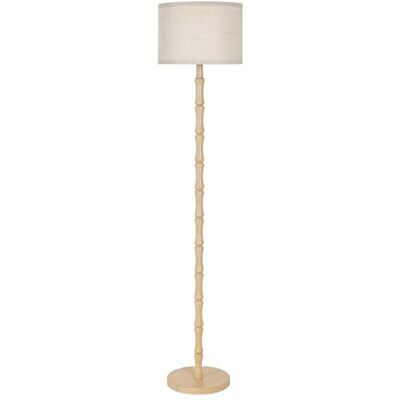 LuminexDesigns Holz Stehlampe Vintage für Wohnzimmer, Boho Rustikal Skandinavisch Stehleuchte aus Eiche mit Beige Lampenschirm, E27-Fassung, 167cm Hoch, Schlafzimmer WOVI FL09 LuminexDesigns Holz Stehlampe Vintage für Wohnzimmer, Boho Rustikal Skandinavisch Stehleuchte aus Eiche mit Beige Lampenschirm, E27-Fassung, 167cm Hoch, Schlafzimmer WOVI FL09