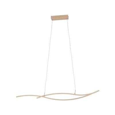 EGLO LED Hängelampe Grisolia, Pendelleuchte über Esstisch, geschwungene Esszimmerlampe, Wohnzimmerlampe aus Metall und Kunststoff in Holz-Optik, warmweiß, 140 cm EGLO LED Hängelampe Grisolia, Pendelleuchte über Esstisch, geschwungene Esszimmerlampe, Wohnzimmerlampe aus Metall und Kunststoff in Holz-Optik, warmweiß, 140 cm
