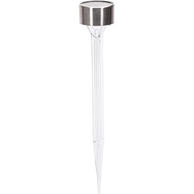 Glowster LED-Solarlicht für Rasen, Edelstahl, integriertes Display, 6500 K Glowster LED-Solarlicht für Rasen, Edelstahl, integriertes Display, 6500 K