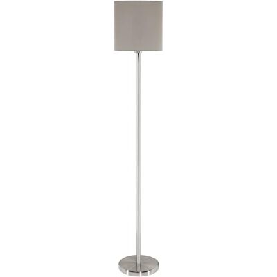 EGLO Stehlampe Pasteri, 1 flammige Textil Stehleuchte, Standleuchte aus Stahl und Stoff, Farbe: Nickel matt, taupe, Fassung: E27, inkl. Fußschalter EGLO Stehlampe Pasteri, 1 flammige Textil Stehleuchte, Standleuchte aus Stahl und Stoff, Farbe: Nickel matt, taupe, Fassung: E27, inkl. Fußschalter