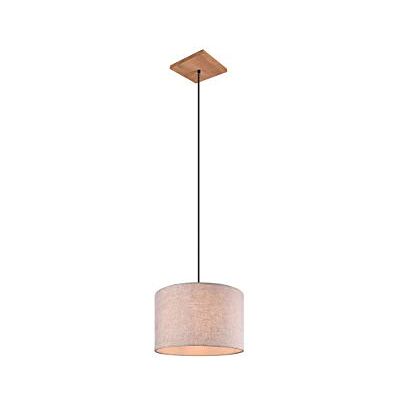 Trio Leuchten Pendelleuchte Elmau 302100130, Holz Pinie, Stoffschirm beige, Stoffkabel schwarz, exkl. 1x E27, Nickel Antik Trio Leuchten Pendelleuchte Elmau 302100130, Holz Pinie, Stoffschirm beige, Stoffkabel schwarz, exkl. 1x E27, Nickel Antik