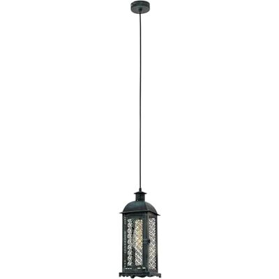 EGLO Pendelleuchte Esstisch Lisburn 1, Hängelampe Laterne für Wohnzimmer und Esszimmer, Vintage Esszimmerlampe aus Metall in grün-patina, Lampe hängend mit E27 Fassung EGLO Pendelleuchte Esstisch Lisburn 1, Hängelampe Laterne für Wohnzimmer und Esszimmer, Vintage Esszimmerlampe aus Metall in grün-patina, Lampe hängend mit E27 Fassung