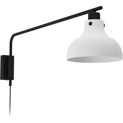 EGLO Wandleuchte innen Matlock, Wandlampe Industrial mit Schwenkarm, Leselampe aus Metall in Grau und Schwarz, Wohnzimmer und Schlafzimmer Lampe mit E27 Fassung EGLO Wandleuchte innen Matlock, Wandlampe Industrial mit Schwenkarm, Leselampe aus Metall in Grau und Schwarz, Wohnzimmer und Schlafzimmer Lampe mit E27 Fassung