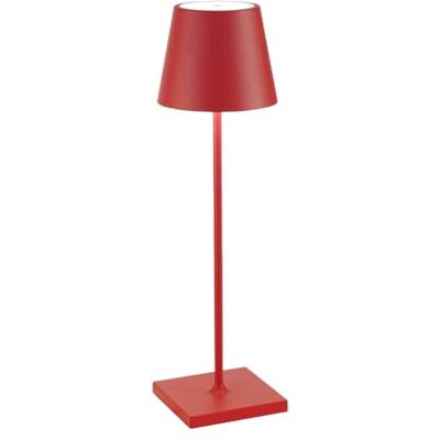 Zafferano , Poldina Pro Lampe, Kabellose, Wiederaufladbare Tischlampe mit Touch Control, Auch für den Außenbereich Geeignet, Dimmer, 2200-3000 K, Höhe 38 cm, Farbe Rot Zafferano , Poldina Pro Lampe, Kabellose, Wiederaufladbare Tischlampe mit Touch Control, Auch für den Außenbereich Geeignet, Dimmer, 2200-3000 K, Höhe 38 cm, Farbe Rot