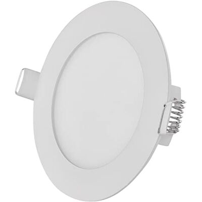 EMOS LED Panel 7 W, runde 450 lm Einbauleuchte, Deckenleuchte in Weiß mit Durchmesser 12 cm, extra flach, Einbautiefe 2,1 cm, Lichtfarbe warmweiß 3000 K, inkl. LED-Treiber EMOS LED Panel 7 W, runde 450 lm Einbauleuchte, Deckenleuchte in Weiß mit Durchmesser 12 cm, extra flach, Einbautiefe 2,1 cm, Lichtfarbe warmweiß 3000 K, inkl. LED-Treiber