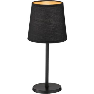 Fischer & Honsel Tischleuchte Rimini sandschwarz matt Stoffschirm schwarz Chintz innen goldfarben H: 30 cm, D: 14 cm mit Schnurschalter 1x E14 max. 25 ohne Leuchtmittel Fischer & Honsel Tischleuchte Rimini sandschwarz matt Stoffschirm schwarz Chintz innen goldfarben H: 30 cm, D: 14 cm mit Schnurschalter 1x E14 max. 25 ohne Leuchtmittel